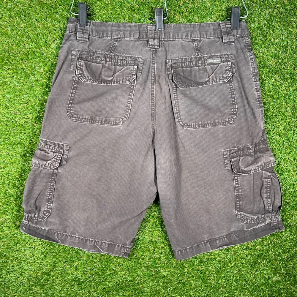 Eddie Bauer‎ Mens Cargo Shorts Size 34 Charcoal Grey Cotton Utility Pockets